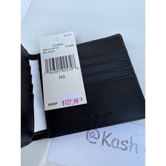 Michael Kors mens wallet billfold logo and leather Flame NO TAG - Picture 5 of 8
